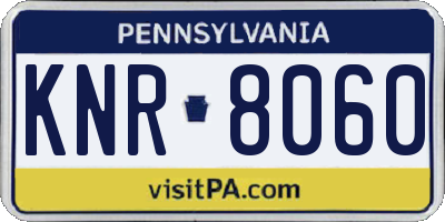 PA license plate KNR8060