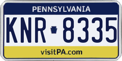 PA license plate KNR8335
