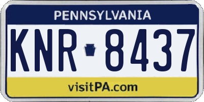 PA license plate KNR8437