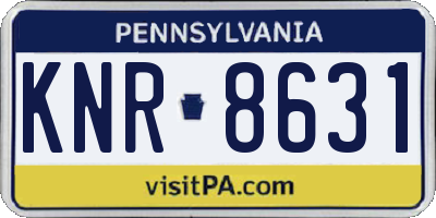 PA license plate KNR8631