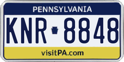 PA license plate KNR8848