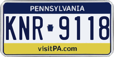 PA license plate KNR9118