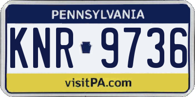 PA license plate KNR9736