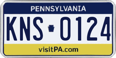 PA license plate KNS0124