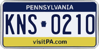 PA license plate KNS0210