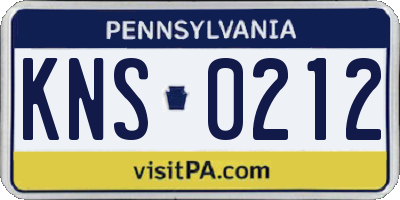 PA license plate KNS0212