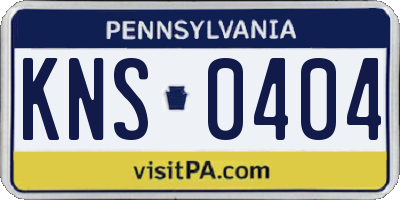 PA license plate KNS0404
