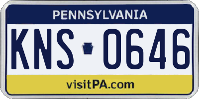 PA license plate KNS0646