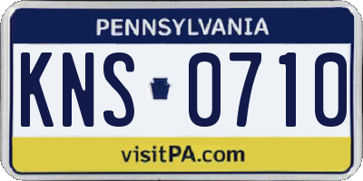 PA license plate KNS0710