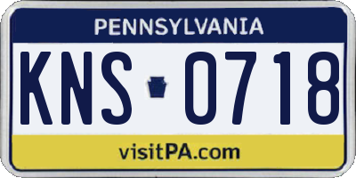PA license plate KNS0718