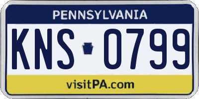 PA license plate KNS0799
