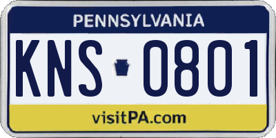 PA license plate KNS0801