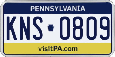 PA license plate KNS0809