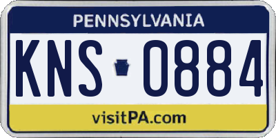 PA license plate KNS0884