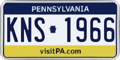 PA license plate KNS1966