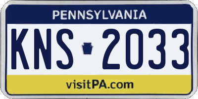PA license plate KNS2033