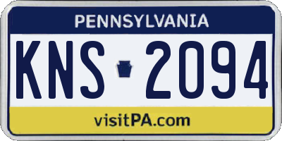 PA license plate KNS2094