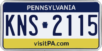 PA license plate KNS2115