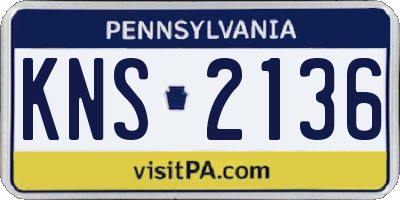 PA license plate KNS2136