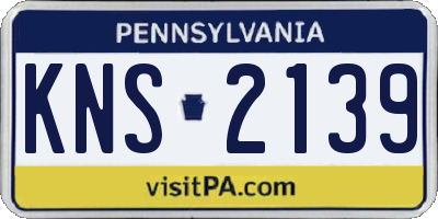 PA license plate KNS2139