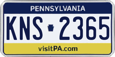 PA license plate KNS2365