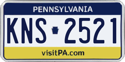 PA license plate KNS2521