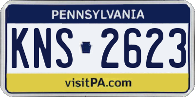 PA license plate KNS2623
