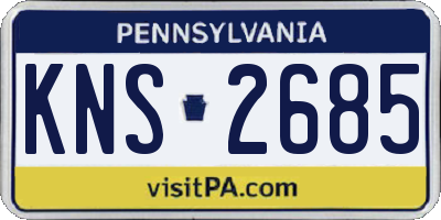 PA license plate KNS2685