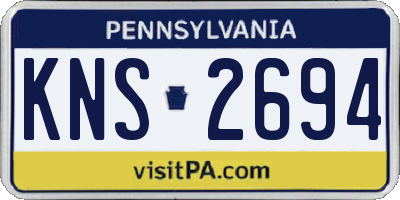PA license plate KNS2694