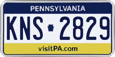 PA license plate KNS2829