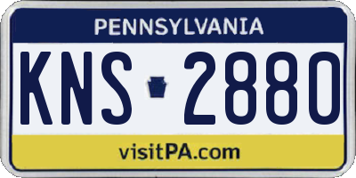 PA license plate KNS2880