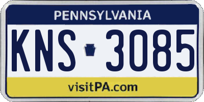 PA license plate KNS3085