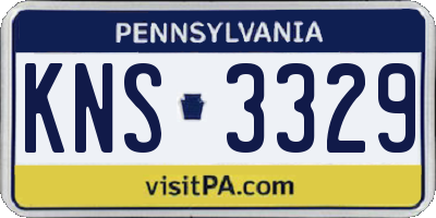PA license plate KNS3329