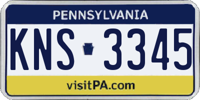 PA license plate KNS3345