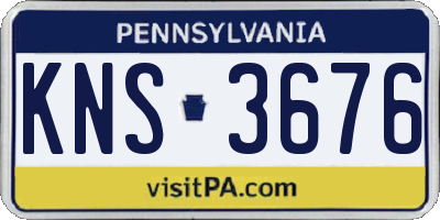 PA license plate KNS3676