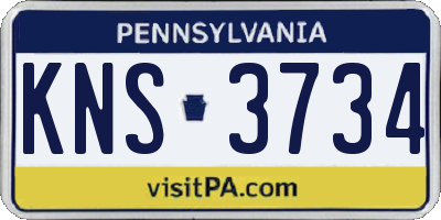 PA license plate KNS3734