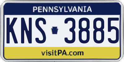 PA license plate KNS3885