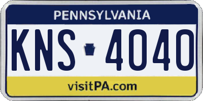 PA license plate KNS4040