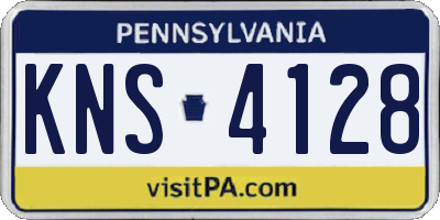 PA license plate KNS4128