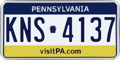 PA license plate KNS4137