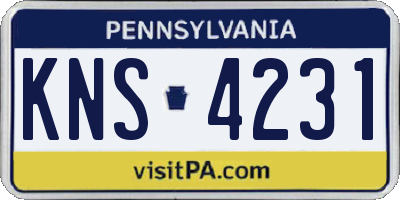 PA license plate KNS4231