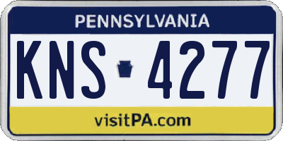 PA license plate KNS4277