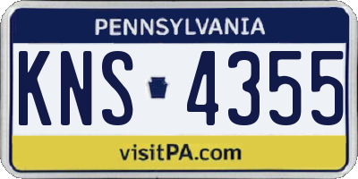 PA license plate KNS4355