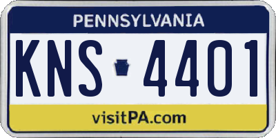 PA license plate KNS4401