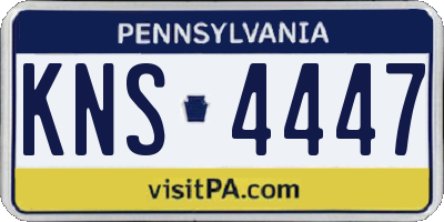 PA license plate KNS4447