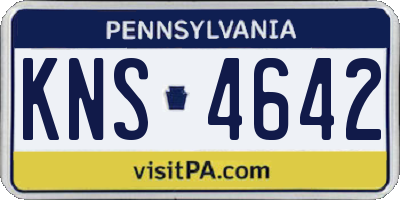 PA license plate KNS4642