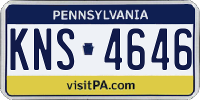 PA license plate KNS4646