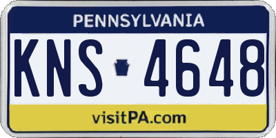 PA license plate KNS4648