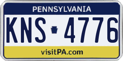 PA license plate KNS4776