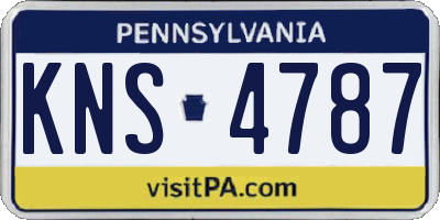 PA license plate KNS4787